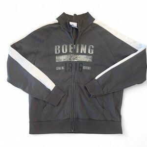 Boeing Men's Gray Zip-Up Sweater